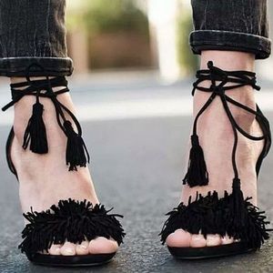 Steve Madden Sassey fringe suede heels.